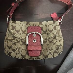 MINI RARE Coach Signature Soho Canvas Shoulder Bag2008 - Brown and Red